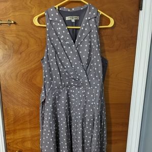 Gray poka dot dress